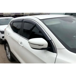 Déflecteurs de vitres avec moulure chromée (4 pcs, HIC) Nissan Qashqai 2014-2021 photo 1