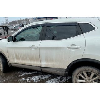 Déflecteurs de vitres avec moulure chromée (4 pcs, HIC) Nissan Qashqai 2014-2021 photo 3