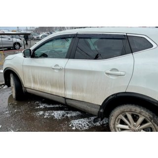 Déflecteurs de vitres avec moulure chromée (4 pcs, HIC) Nissan Qashqai 2014-2021 photo 2