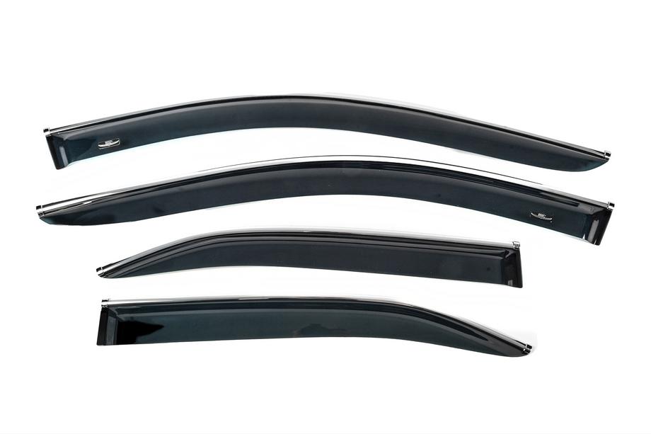 Toyota Camry 2006-2011 Déflecteurs de vitres avec moulure chromée (UE, 4 pcs, HIC) Photo 2
