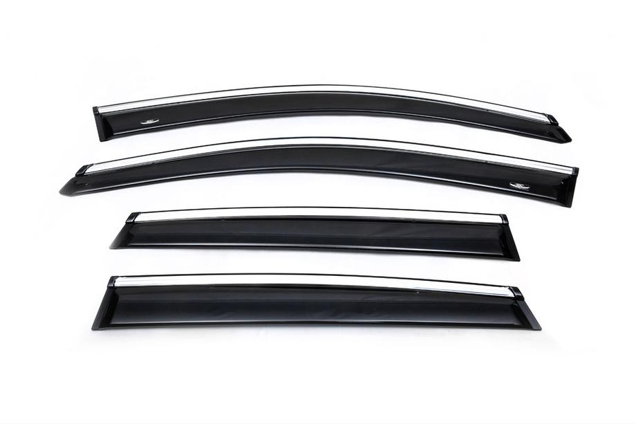 Honda CRV 2012-2016 Déflecteurs de vitres avec moulure chromée (4 pcs, HIC) Photo 1