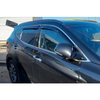 Déflecteurs de vitres avec moulure chromée (4 pcs, HIC) photo 1