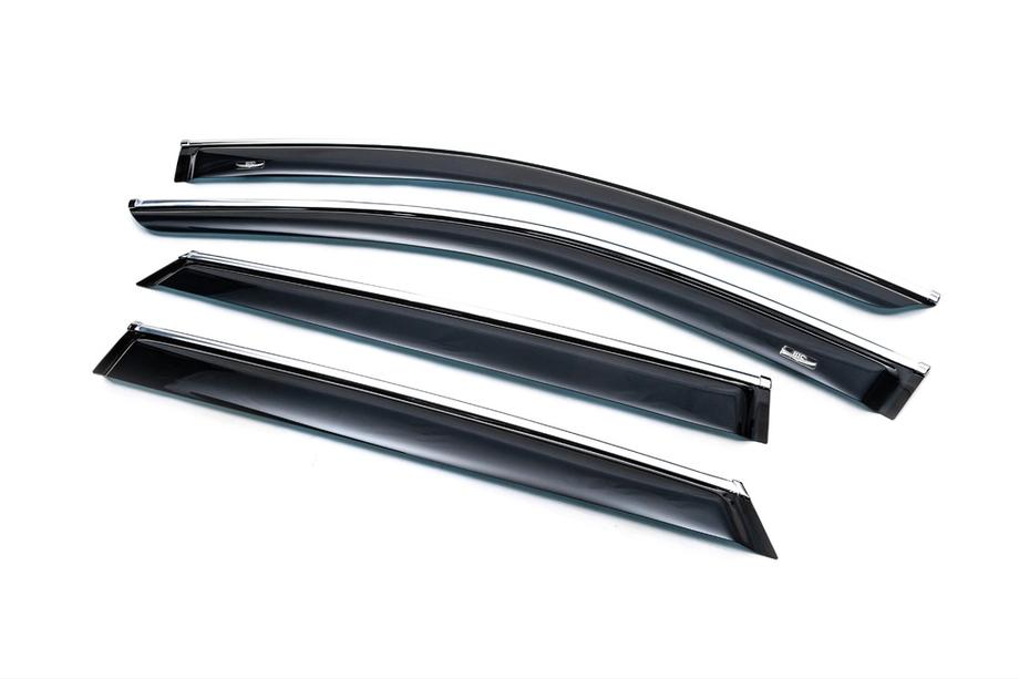 Hyundai Santa Fe 3 2012-2018 Déflecteurs de vitres avec moulure chromée (4 pcs, HIC) Photo 7