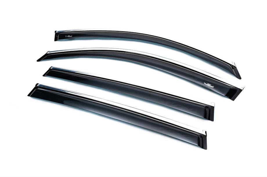 Volkswagen Tiguan 2007-2016 Déflecteurs de vitres avec moulure chromée (4 pcs, HIC) Photo 5