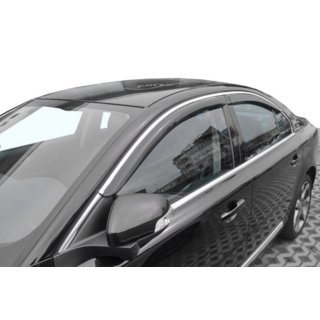 Déflecteurs de vitres avec moulure chromée (4 pcs, HIC) Volvo S80 2006-2016 photo 1