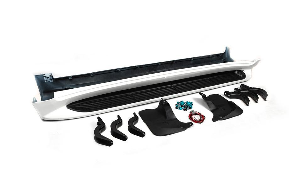 Toyota Land Cruiser 200 2007-2021 Marchepieds latéraux avec LED (design 2015-2020) Blanc Photo 7