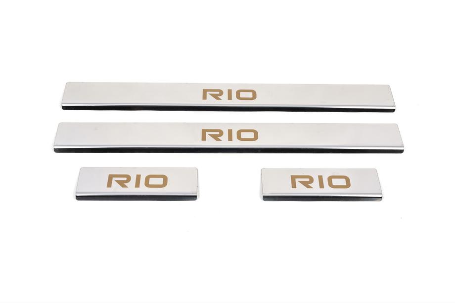 Kia Rio 2005-2011 Seuils de porte Carmos (4 pcs, inox) Photo 1