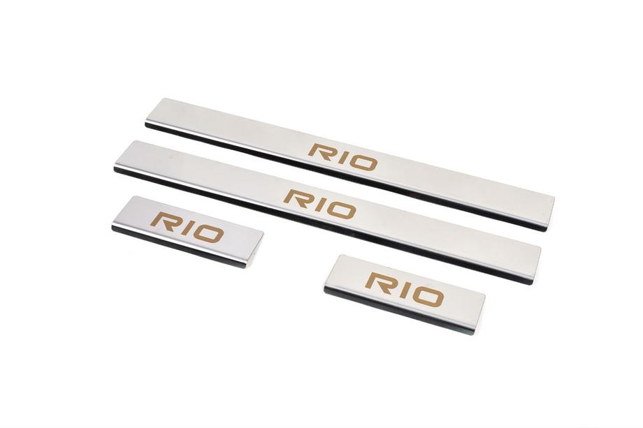 Kia Rio 2005-2011 Seuils de porte Carmos (4 pcs, inox) Photo 2