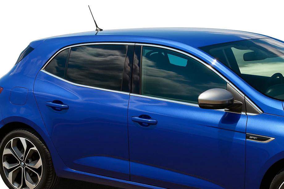 Renault Megane IV 2016-2025 Kit complet d'encadrements de vitres (HB, 12 pcs, inox) OmsaLine - Inox Italien Photo 1