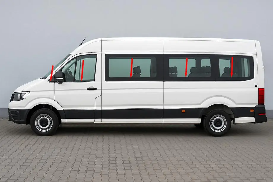 Volkswagen Crafter 2016- Moulures inférieures de vitre empattement long (10 pcs, inox) Photo 1