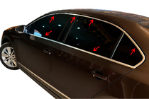 Volkswagen Jetta 2011-2018 Ensemble complet d'encadrements de vitres inox (12 pièces) Carmos - Acier Inoxydable Turc photo 1