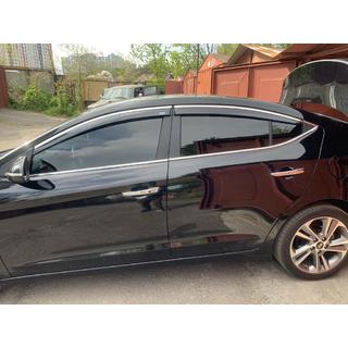 Déflecteurs de vitres avec moulure chromée (4 pcs, Niken) Hyundai Elantra (AD) 2015-2020 photo 2