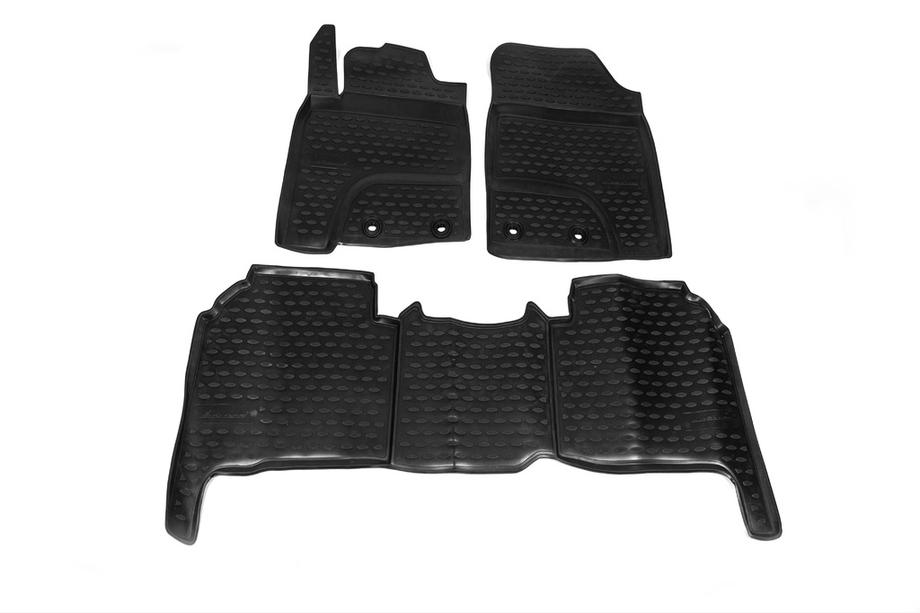 Toyota Land Cruiser 200 2007-2021 Tapis de sol en caoutchouc pour habitacle (Novline, 2012-2015) Photo 6