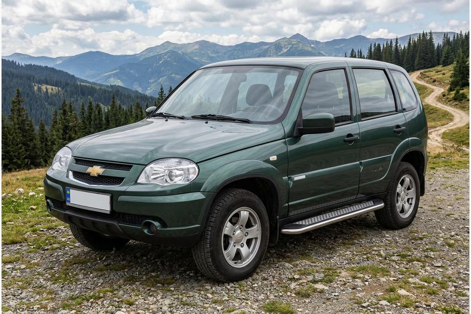 Chevrolet Niva 1998-2020 Marchepieds Latéraux Maydos V2 (2 pcs, Aluminium & Inox) Image