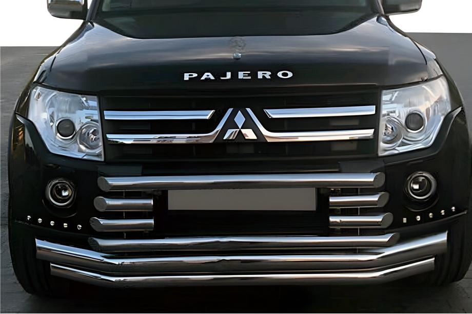 Mitsubishi Pajero Wagon IV 2006-2021 Pare-buffle Avant ST015-9 (Inox) Photo 1