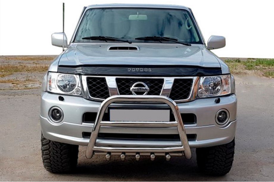 Nissan Patrol Y61 1997-2011 Pare-buffle QT007 (Inox) Image
