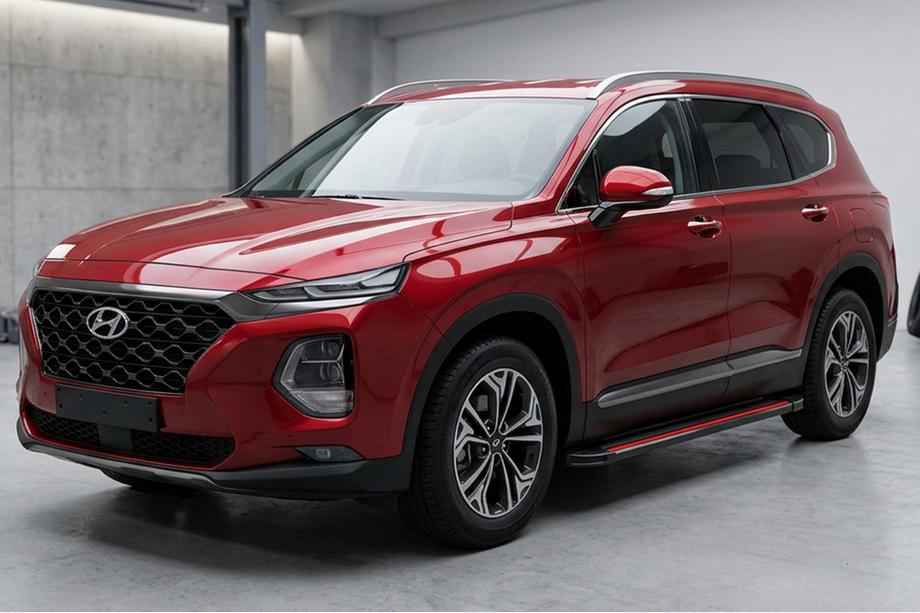 Hyundai Santa Fe 4 2018-2023 Marchepieds Latéraux Maya Red (2 pcs, Aluminium) Image