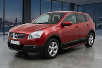 Nissan Qashqai 2007-2010 Marchepieds Latéraux Maya Red-Black (2 pcs, Aluminium) photo 1