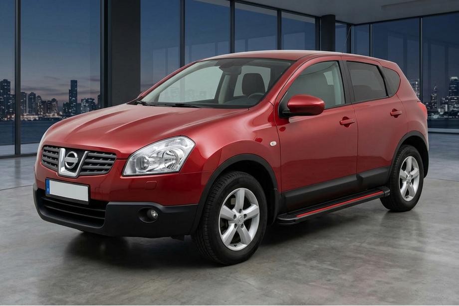 Nissan Qashqai 2007-2010 Marchepieds Latéraux Maya Red-Black (2 pcs, Aluminium) Image