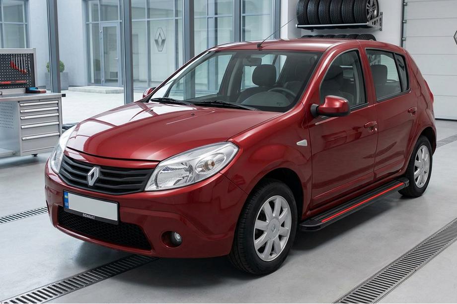 Renault Sandero 2007-2013 Marchepieds Latéraux Maya Red (2 pcs, Aluminium) Image