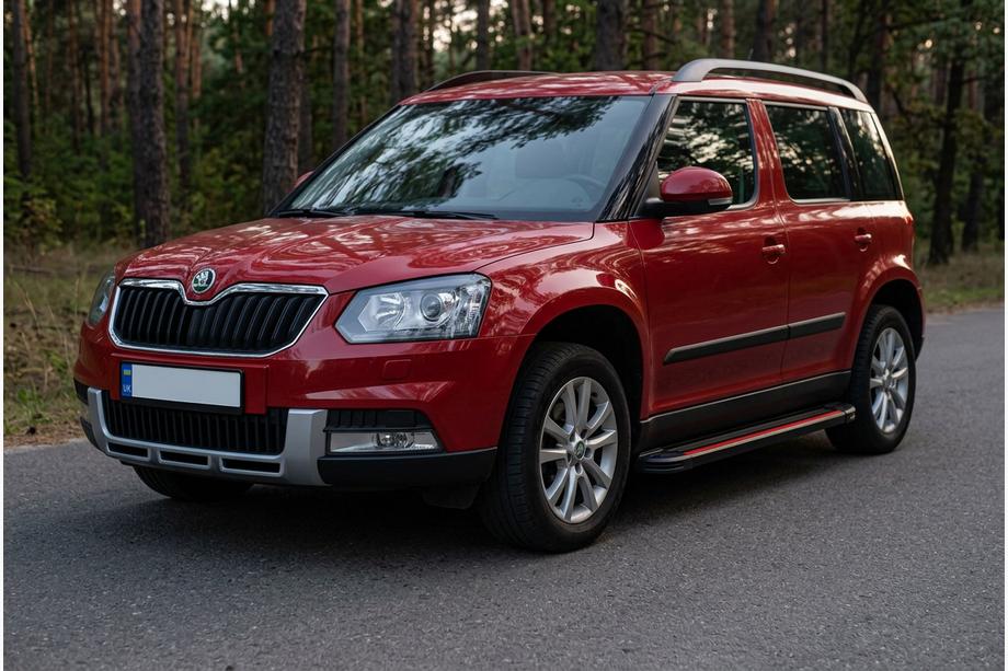 Skoda Yeti 2009-2017 Marchepieds Latéraux Maya Red (2 pcs, Aluminium) Image