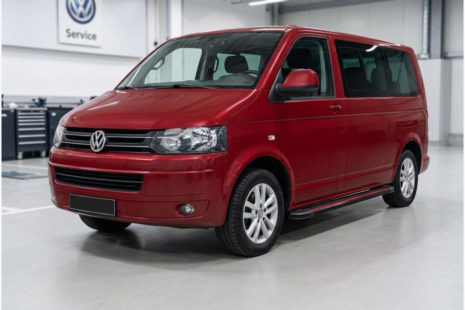 Volkswagen T5 2010-2015 Marchepieds Latéraux Maya Red (2 pcs, Aluminium) Empattement Long Image