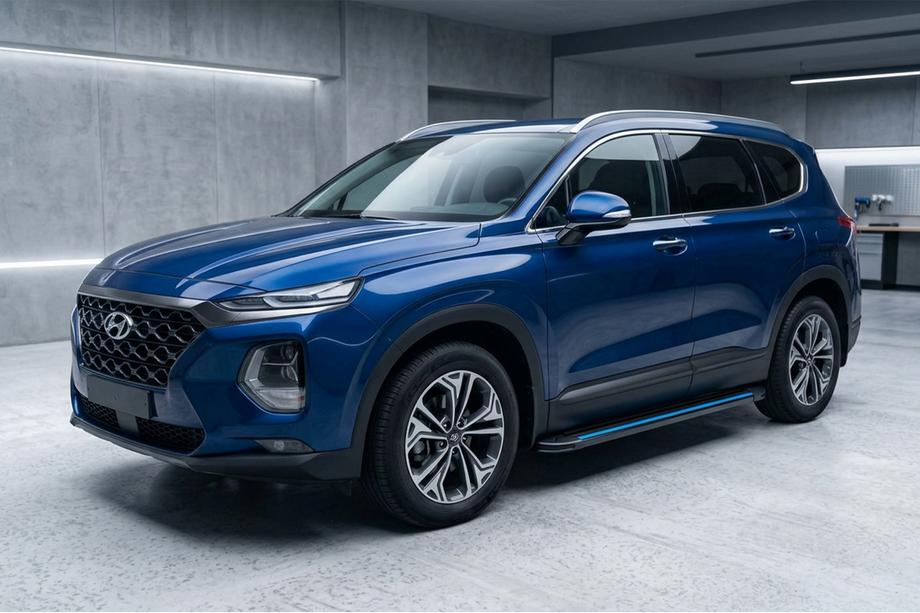 Hyundai Santa Fe 4 2018-2023 Marchepieds Latéraux Maya Blue (2 pcs, Aluminium) Image