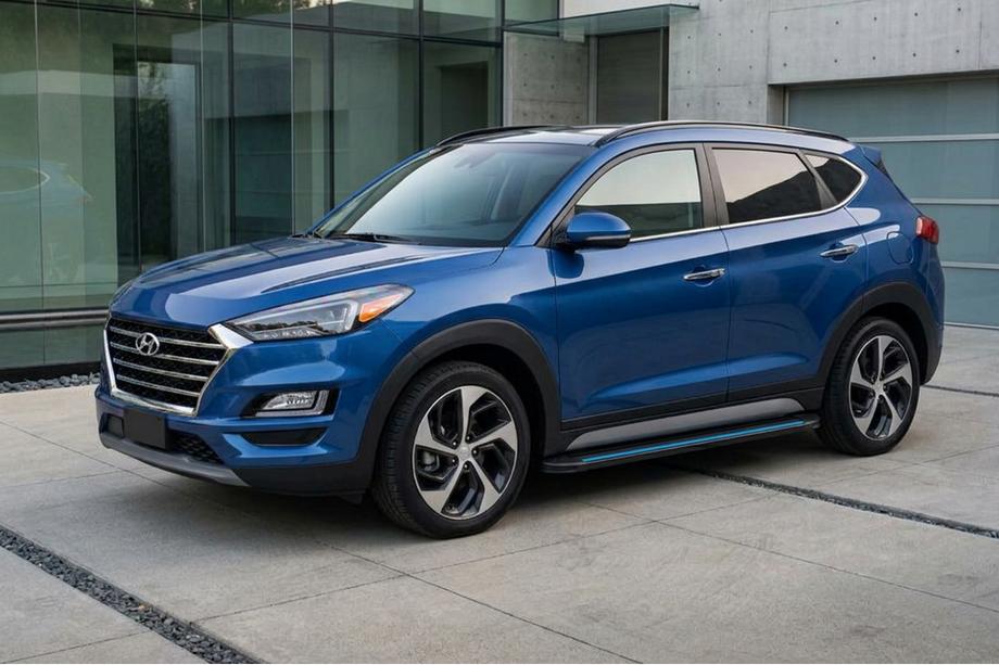 Hyundai Tucson TL 2016-2021 Marchepieds Latéraux Maya Blue-Black (2 pcs, Aluminium) Photo 1