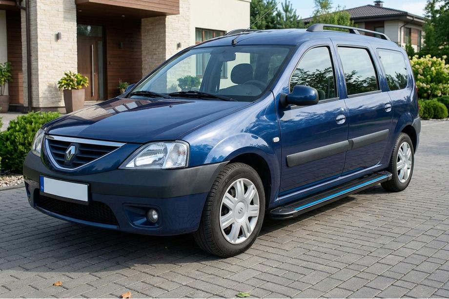 Renault Logan MCV 2005-2013 Marchepieds Latéraux Maya Blue (2 pcs, Aluminium) Image