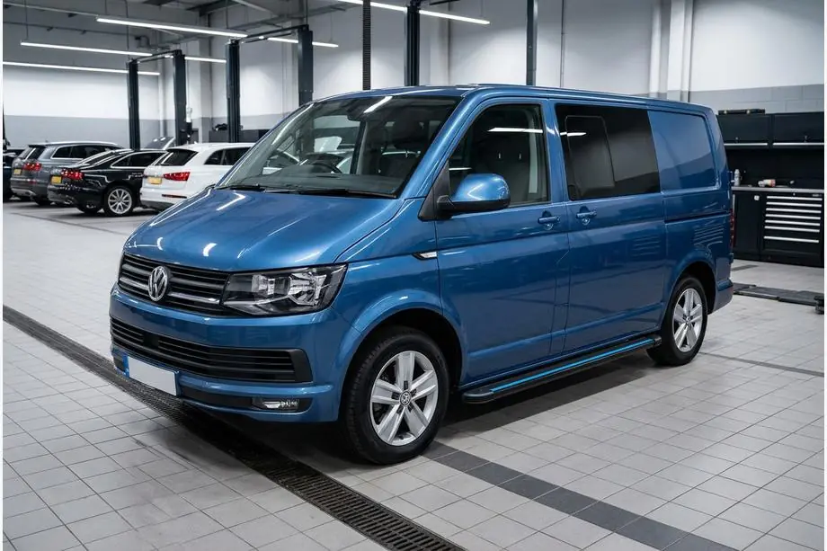 Volkswagen T6 2015-2024 Marchepieds Latéraux Maya Blue (2 pcs, Aluminium) Image