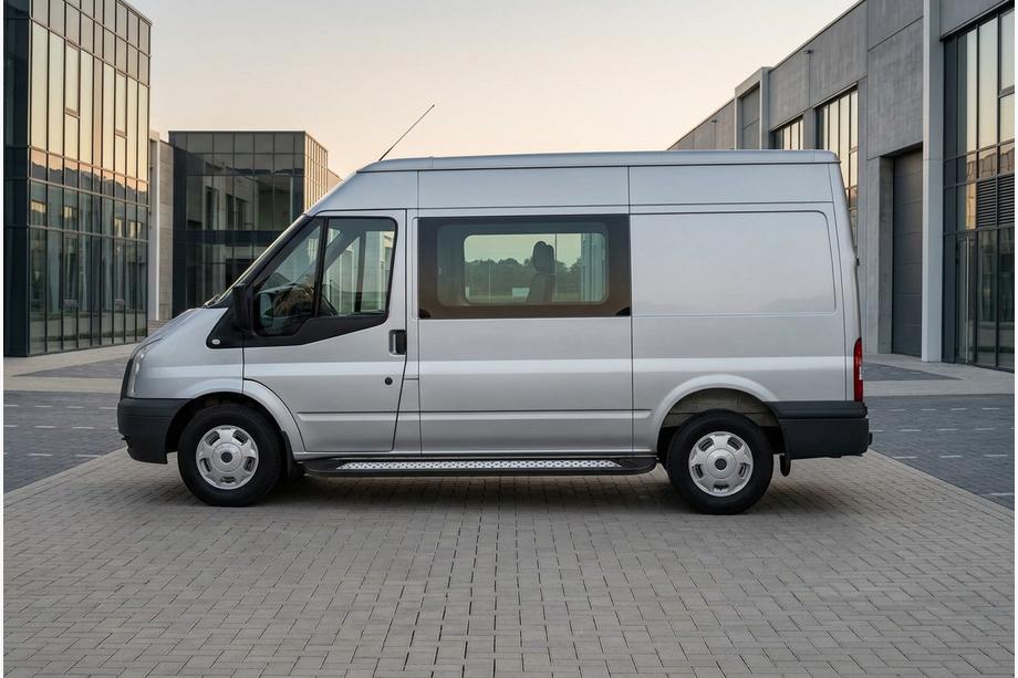 Ford Transit 2000–2014 Marchepieds Latéraux New Vision Black (2 pcs, Aluminium) Image