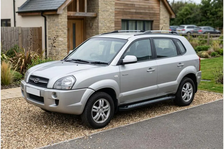 Hyundai Tucson JM 2004- Marchepieds Latéraux New Vision Black (2 pcs, Aluminium) Image