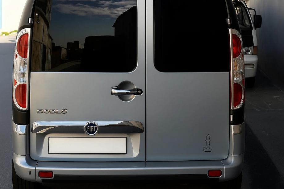 Fiat Doblo I 2005-2010 Caches Feux Arrière Chromés (2 pcs, Acier Inoxydable) Carmos - Acier Inoxydable Turc Image