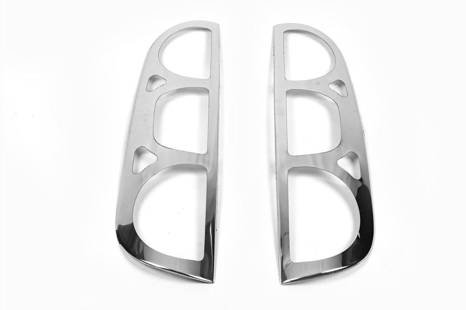 Fiat Doblo I 2005-2010 Caches Feux Arrière Chromés (2 pcs, Acier Inoxydable) Carmos - Acier Inoxydable Turc Photo 2