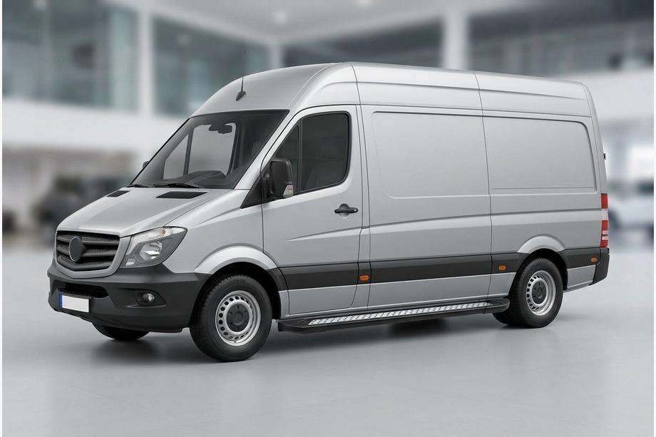 Volkswagen Crafter 2006-2016 Marchepieds Latéraux New Vision Black (2 pcs, Aluminium) Long/ExtraLong Image
