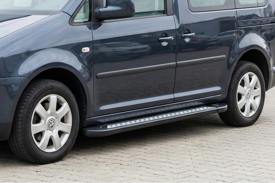 Volkswagen Caddy 2010-2015 Marchepieds Latéraux New Vision Black (2 pcs, Aluminium) Image