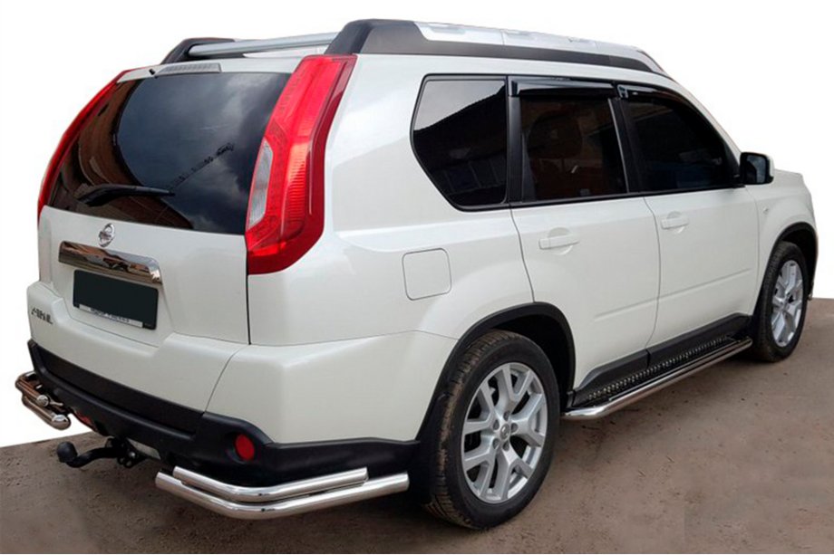 Nissan X-trail T31 2007-2014 Barres d'angle arrière AK003-Double (2 pcs, inox) Image