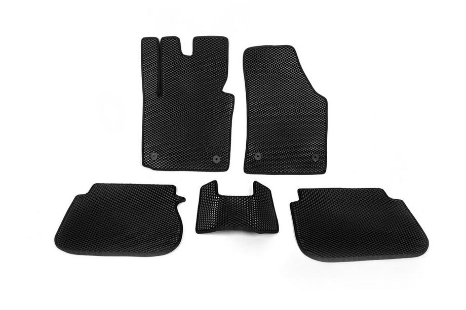 Volkswagen Caddy 2010-2015 Tapis de sol EVA (noirs) 5 pcs, avant et arrière (standard, 2 portes coulissantes) Photo 26