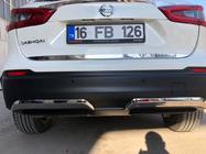 Nissan Qashqai 2014-2021 Protections de bord de pare-chocs arrière en acier inoxydable (2017-2021) photo 2