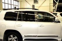 Toyota Land Cruiser 200 2007-2021 Ensemble complet de baguettes de vitres et montants en inox photo 15