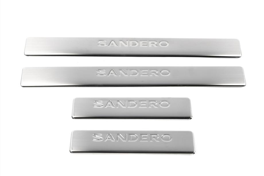 Renault Sandero 2007-2013 Seuils de porte OmsaLine (4 pcs, inox) Photo 2