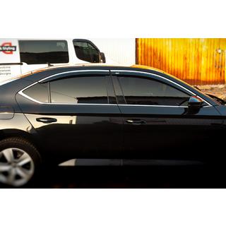 Déflecteurs de Vitres avec Moulure Chromée SD (4 pcs, Niken) Skoda Superb 2015-2024 photo 3