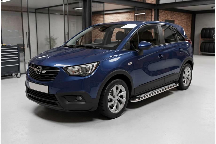 Opel Crossland X 2017-2024 Marchepieds Latéraux Maydos V2 (2 pcs, Aluminium & Inox) Image