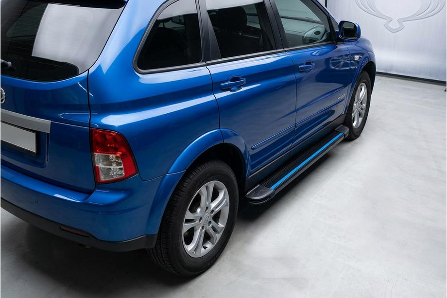 SsangYong Action 2005-2018 Marchepieds Latéraux Maya Blue (2 pcs, Aluminium) Image