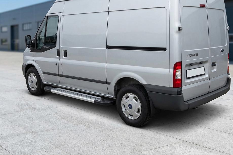 Ford Transit 2000–2014 Marchepieds Latéraux New Vision Grey (2 pcs, Aluminium) L1 (court) Image