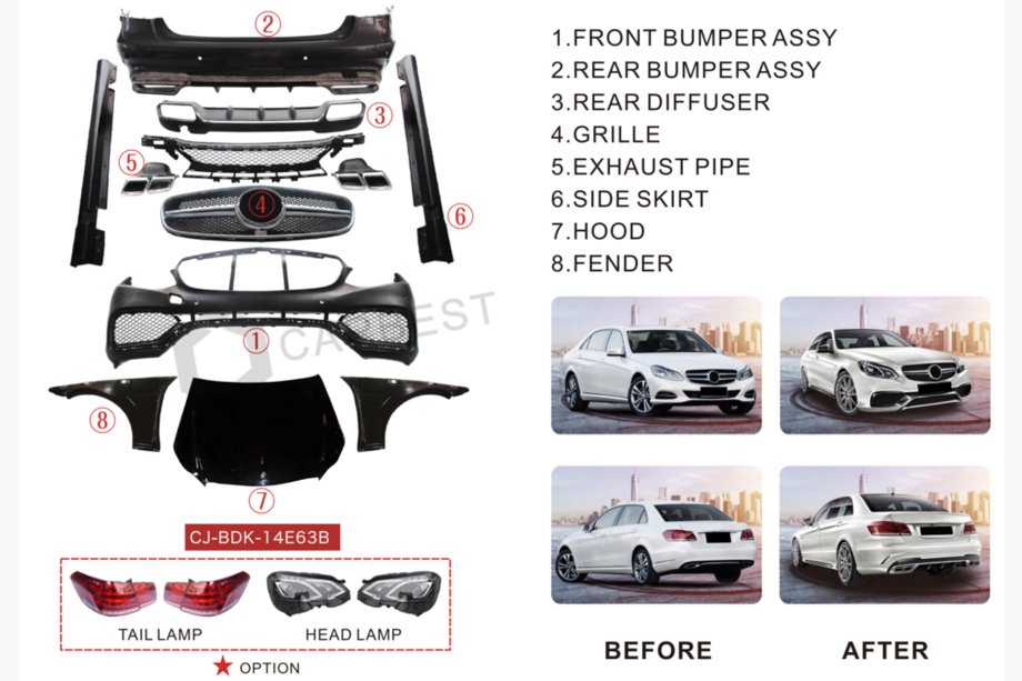 Mercedes E-class W212 2009-2016 Kit de conversion facelift vers E63 AMG 2016 Photo 34
