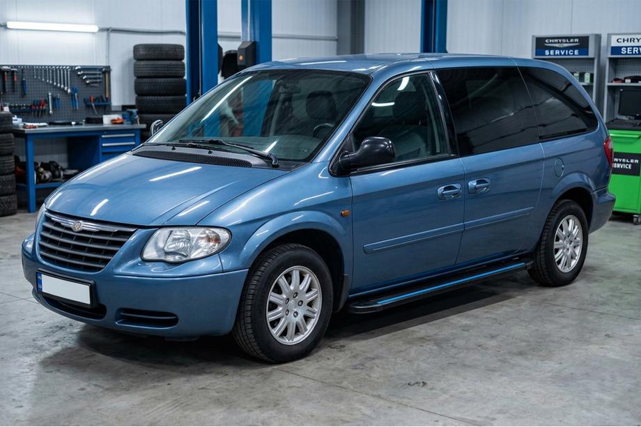 Chrysler Voyager 2001-2007 Marchepieds Latéraux Maya Blue (2 pcs, Aluminium) Image