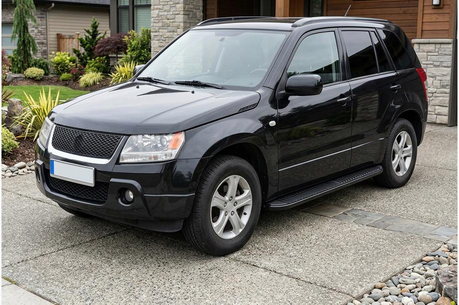 Suzuki Grand Vitara 2005-2017 Marchepieds Latéraux Tayga Black (2 pcs, Aluminium) Image