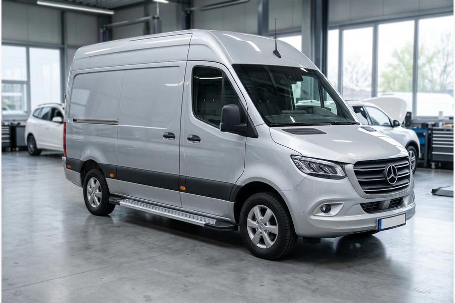 Mercedes Sprinter W907/W910 2018- Marchepieds Latéraux New Vision Grey (2 pcs, Aluminium) Image
