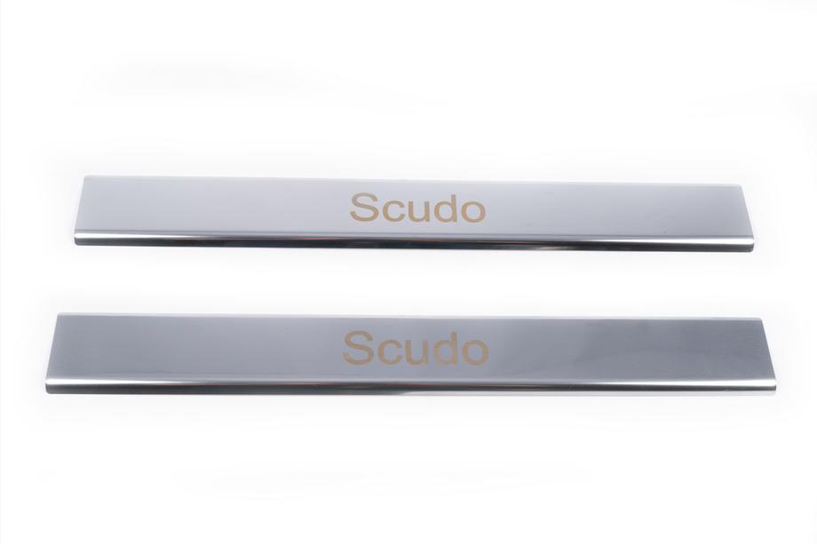 Fiat Scudo 2007-2015 Couvre Seuils de Porte (Carmos, 2 pcs, Acier Inoxydable) Photo 2